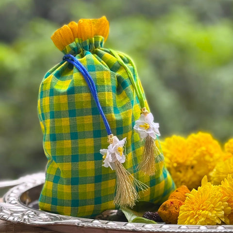 Terra Parrot Green Navarathiri Bag