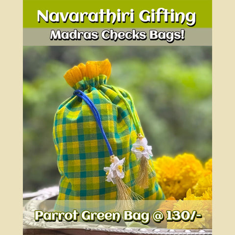 Terra Parrot Green Navarathiri Bag