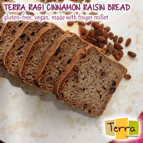 Terra-Ragi Cinnamon Raisin Bread (GF, Vegan)