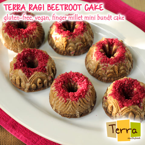 Terra-Ragi Beetroot Mini Bundt Cake