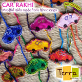 OhScrap-Car Fabric Rakhi Kids