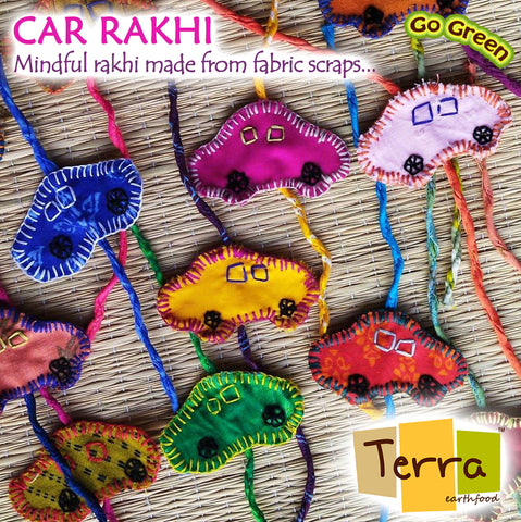 OhScrap-Car Fabric Rakhi Kids
