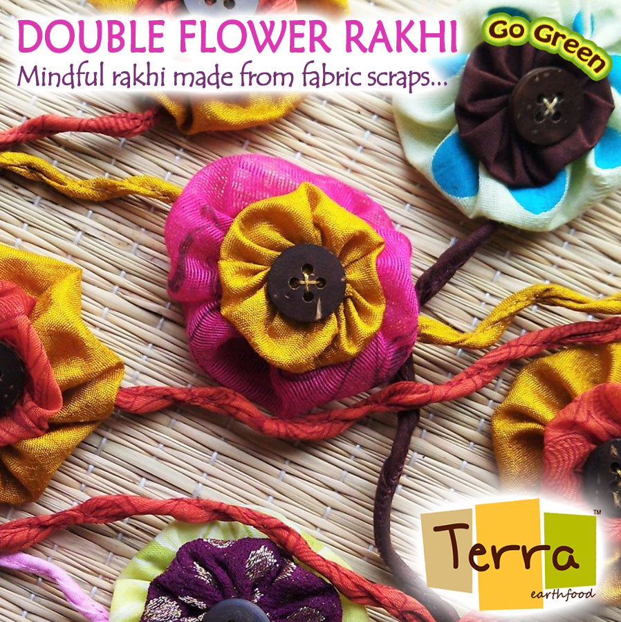 OhScrap-Double Flower Fabric Rakhi
