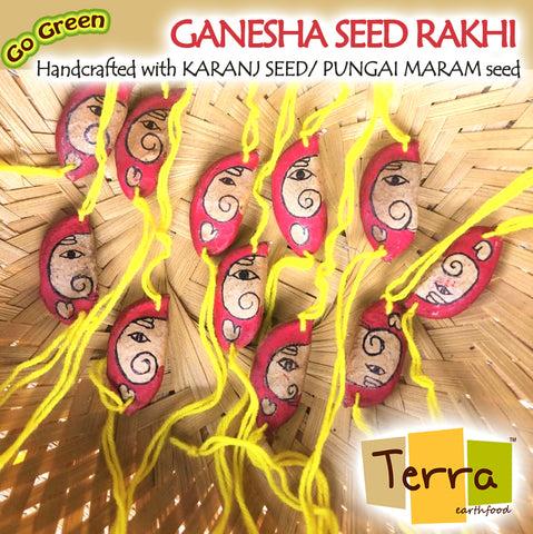 Terra-Ganesha Design Seed Rakhi