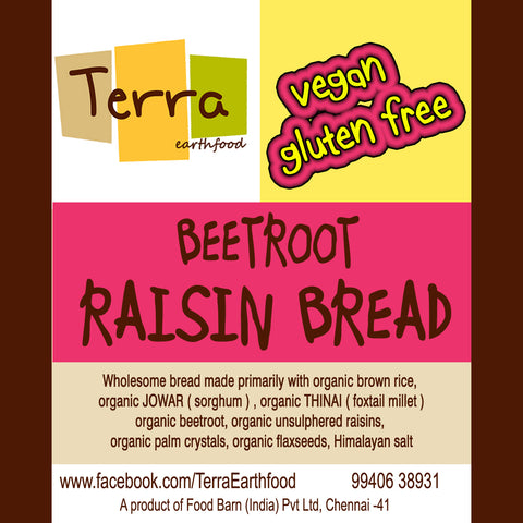 Terra-Beetroot Raisin Bread (GF, Vegan)